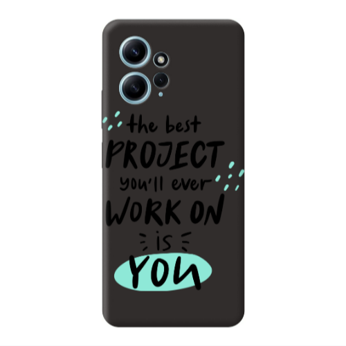 Xiaomi Redmi Note 12 4G The Best Project Black Colored Silicone TPU Θήκη
