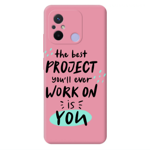 Xiaomi Redmi 12C The Best Project Pink Colored Silicone TPU Θήκη