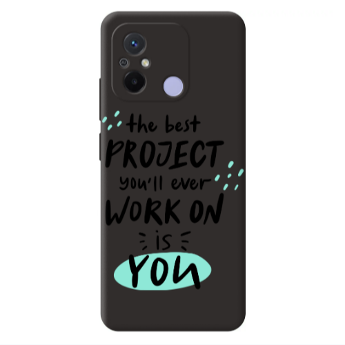 Xiaomi Redmi 12C The Best Project Black Colored Silicone TPU Θήκη