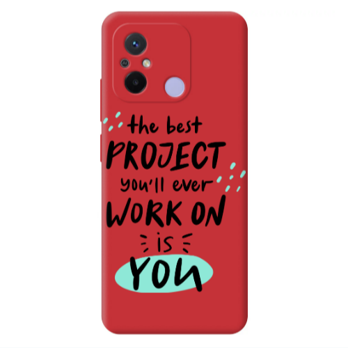 Xiaomi Redmi 12C The Best Project Red Colored Silicone TPU Θήκη