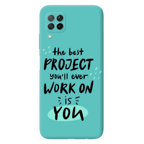 Huawei P40 Lite The Best Project Turquoise Colored Silicone TPU Θήκη