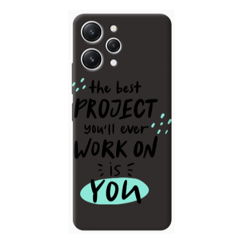 Xiaomi Redmi 12 The Best Project Black Colored Silicone TPU Θήκη