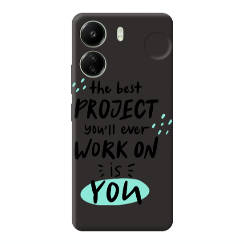 Xiaomi Redmi 13C The Best Project Black Colored Silicone TPU Θήκη