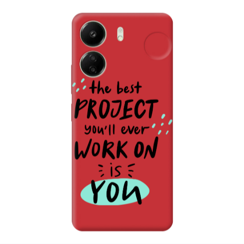 Xiaomi Redmi 13C The Best Project Red Colored Silicone TPU Θήκη