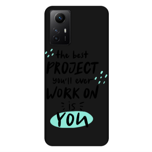 Xiaomi Redmi Note 12s The Best Project Black Colored Silicone TPU Θήκη