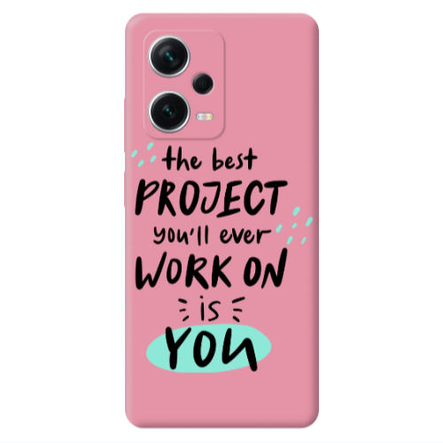 Xiaomi Poco X5 The Best Project Pink Colored Silicone TPU Θήκη