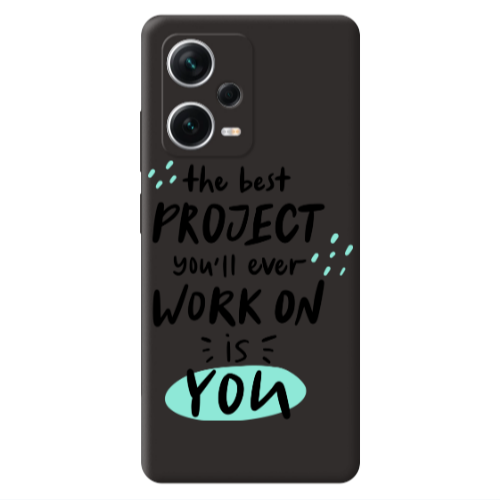 Xiaomi Poco X5 The Best Project Black Colored Silicone TPU Θήκη