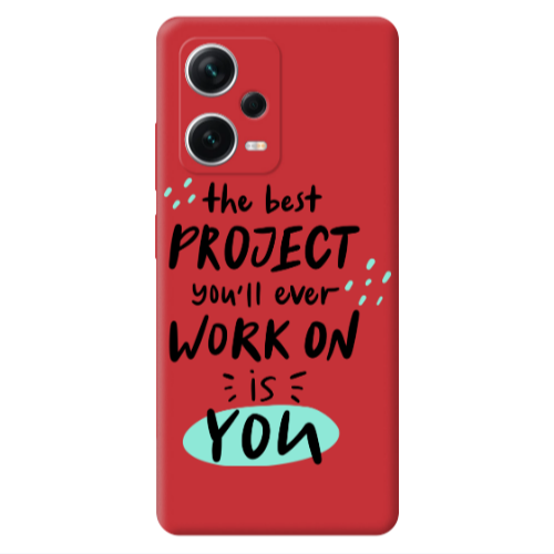 Xiaomi Poco X5 The Best Project Red Colored Silicone TPU Θήκη