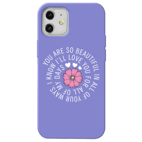 Apple iPhone 12 Your Ways Purple Colored Silicone TPU Θήκη