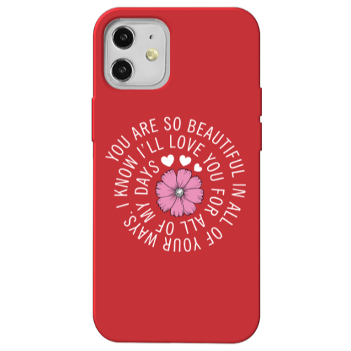 Apple iPhone 12 Your Ways Red Colored Silicone TPU Θήκη