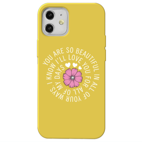 Apple iPhone 12 Your Ways Yellow Colored Silicone TPU Θήκη