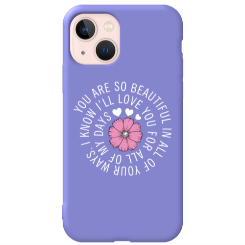 Apple iPhone 13 Your Ways Purple Colored Silicone TPU Θήκη