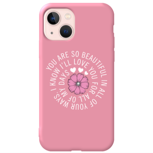 Apple iPhone 13 Your Ways Pink Colored Silicone TPU Θήκη