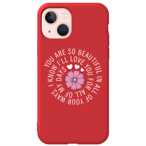 Apple iPhone 13 Your Ways Red Colored Silicone TPU Θήκη