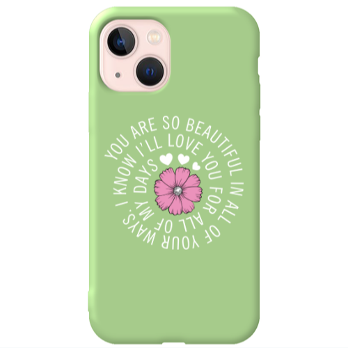 Apple iPhone 13 Your Ways Light Green Colored Silicone TPU Θήκη