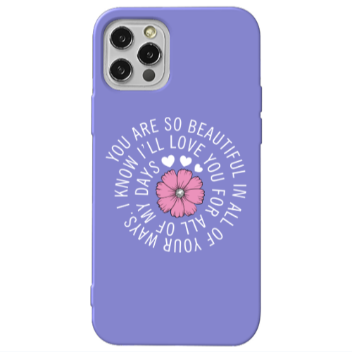 Apple iPhone 12 Pro Your Ways Purple Colored Silicone TPU Θήκη