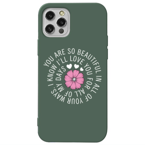 Apple iPhone 12 Pro Your Ways Dark Green Colored Silicone TPU Θήκη