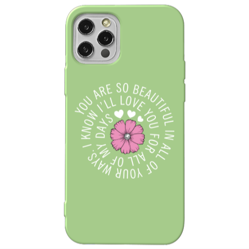 Apple iPhone 12 Pro Your Ways Light Green Colored Silicone TPU Θήκη