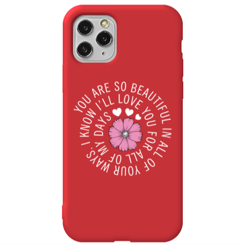 Apple iPhone 11 Pro Max Your Ways Red Colored Silicone TPU Θήκη
