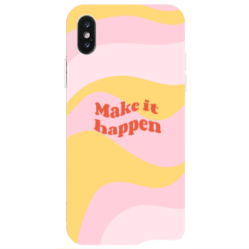Apple iPhone X Make it hapen Transparent Silicone TPU Θήκη