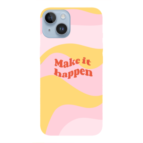 Apple iPhone 14  Make it hapen Transparent Silicone TPU Θήκη
