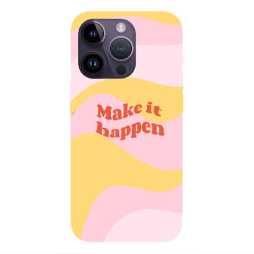 Apple iPhone 14 Pro  Make it hapen Transparent Silicone TPU Θήκη