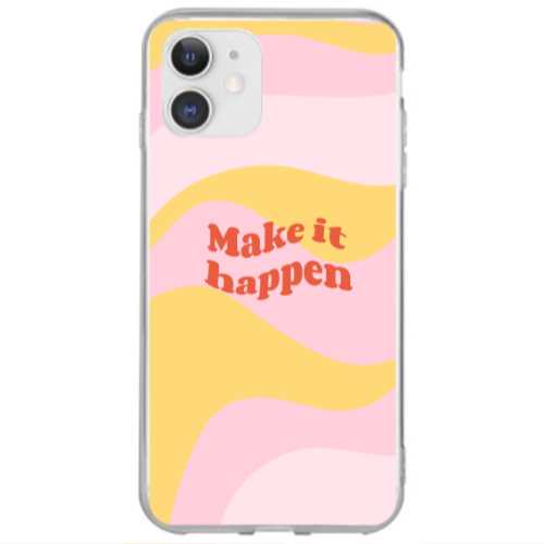 Apple iPhone 12 Mini Make it hapen Transparent Silicone TPU Θήκη