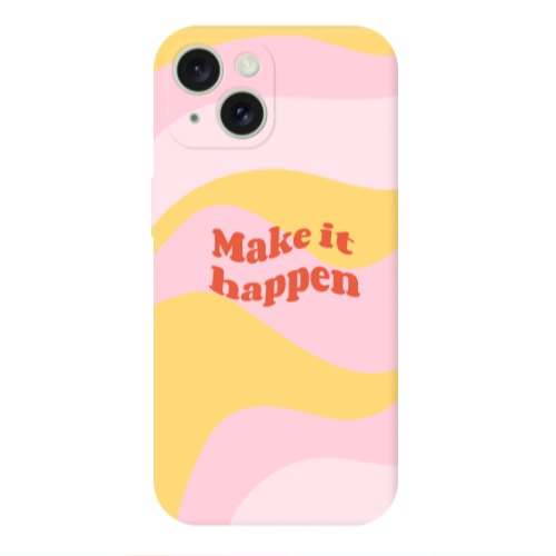 Apple iPhone 15 Plus Make it hapen Transparent Silicone TPU Θήκη