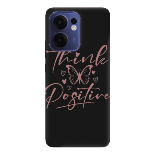 Oppo Reno 13 F Think Positive Black Colored Silicone TPU Θήκη