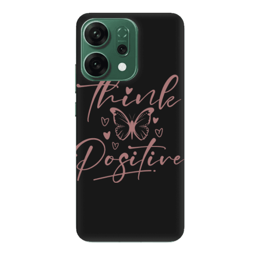Oppo RENO 14 Think Positive Black Colored Silicone TPU Θήκη