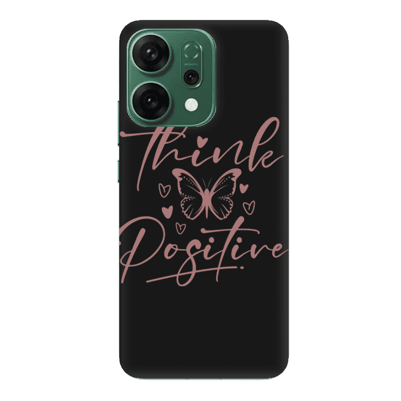 Oppo RENO 14 Think Positive Black Colored Silicone TPU Θήκη