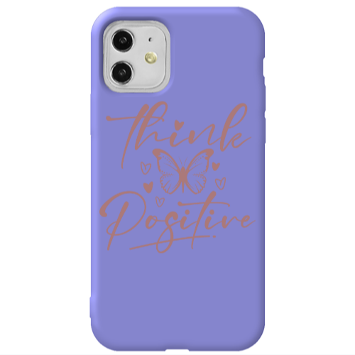 Apple iPhone 11  Think Positive Purple Colored Silicone TPU Θήκη