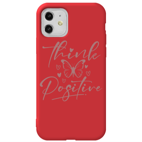 Apple iPhone 11  Think Positive Red Colored Silicone TPU Θήκη