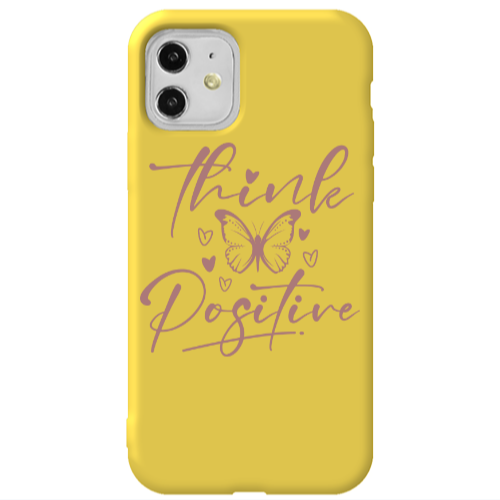 Apple iPhone 11  Think Positive Yellow Colored Silicone TPU Θήκη