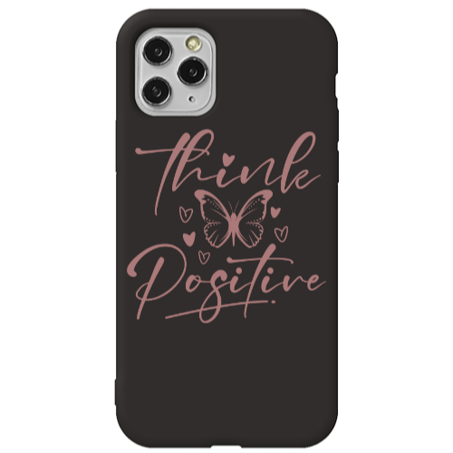 Apple iPhone 11 Pro Think Positive Black Colored Silicone TPU Θήκη
