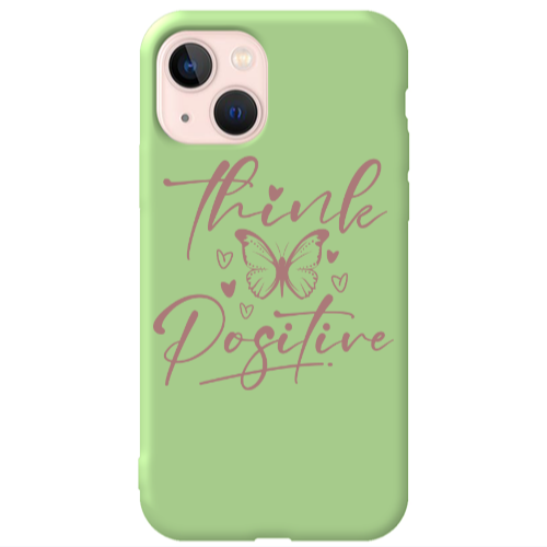 Apple iPhone 13 Think Positive Light Green Colored Silicone TPU Θήκη