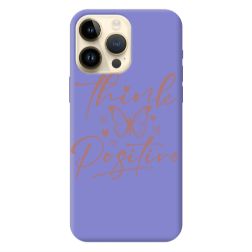 Apple iPhone 13 Pro Max Think Positive Purple Colored Silicone TPU Θήκη