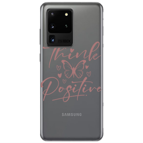 Samsung S20 Ultra Think Positive Transparent Silicone TPU Θήκη