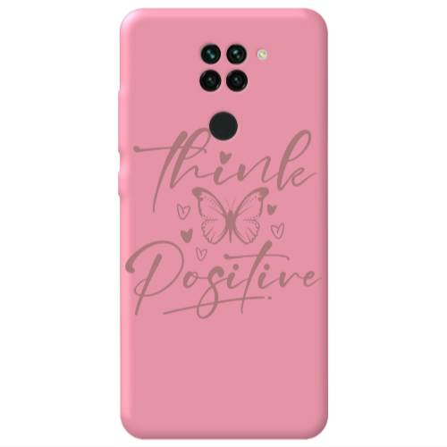 Xiaomi Redmi Note 9 Think Positive Pink Colored Silicone TPU Θήκη