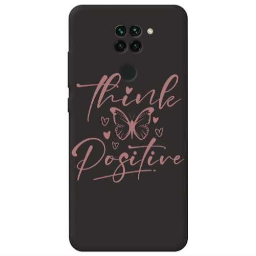 Xiaomi Redmi Note 9 Think Positive Black Colored Silicone TPU Θήκη