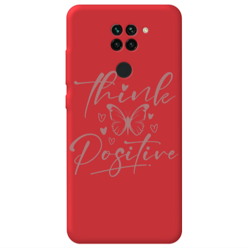 Xiaomi Redmi Note 9 Think Positive Red Colored Silicone TPU Θήκη