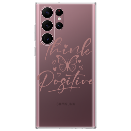 Samsung S22 Ultra Think Positive Transparent Silicone TPU Θήκη
