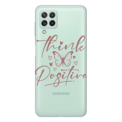 Samsung A22 4G Think Positive Transparent Silicone TPU Θήκη