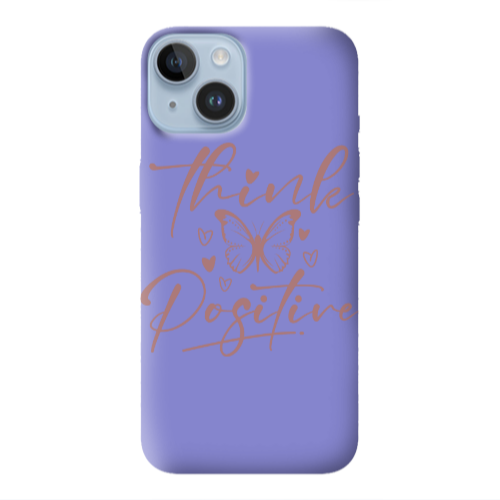 Apple iPhone 14 Plus Think Positive Purple Colored Silicone TPU Θήκη