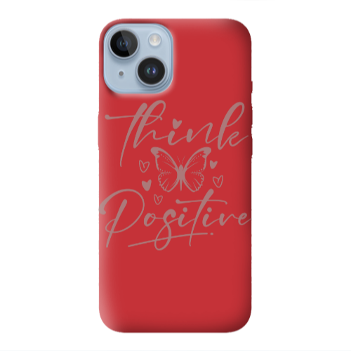 Apple iPhone 14 Plus Think Positive Red Colored Silicone TPU Θήκη