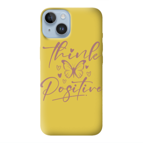 Apple iPhone 14 Plus Think Positive Yellow Colored Silicone TPU Θήκη