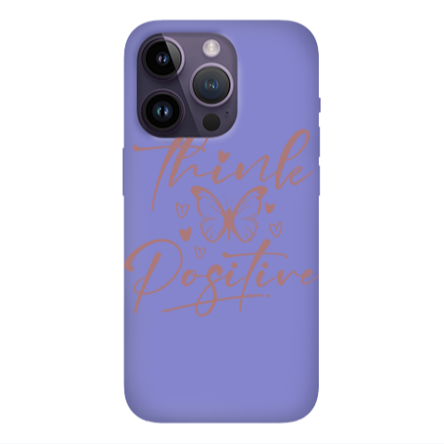 Apple iPhone 14 Pro  Think Positive Purple Colored Silicone TPU Θήκη