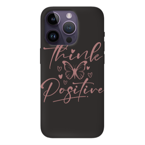 Apple iPhone 14 Pro  Think Positive Black Colored Silicone TPU Θήκη