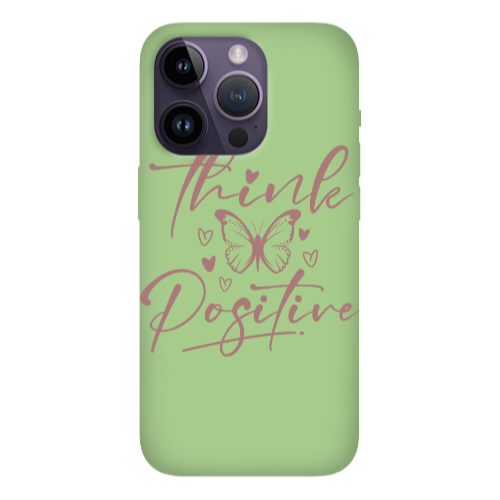 Apple iPhone 14 Pro Max Think Positive Light Green Colored Silicone TPU Θήκη