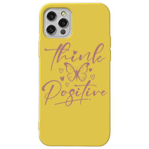 Apple iPhone 13 Pro Think Positive Yellow Colored Silicone TPU Θήκη
